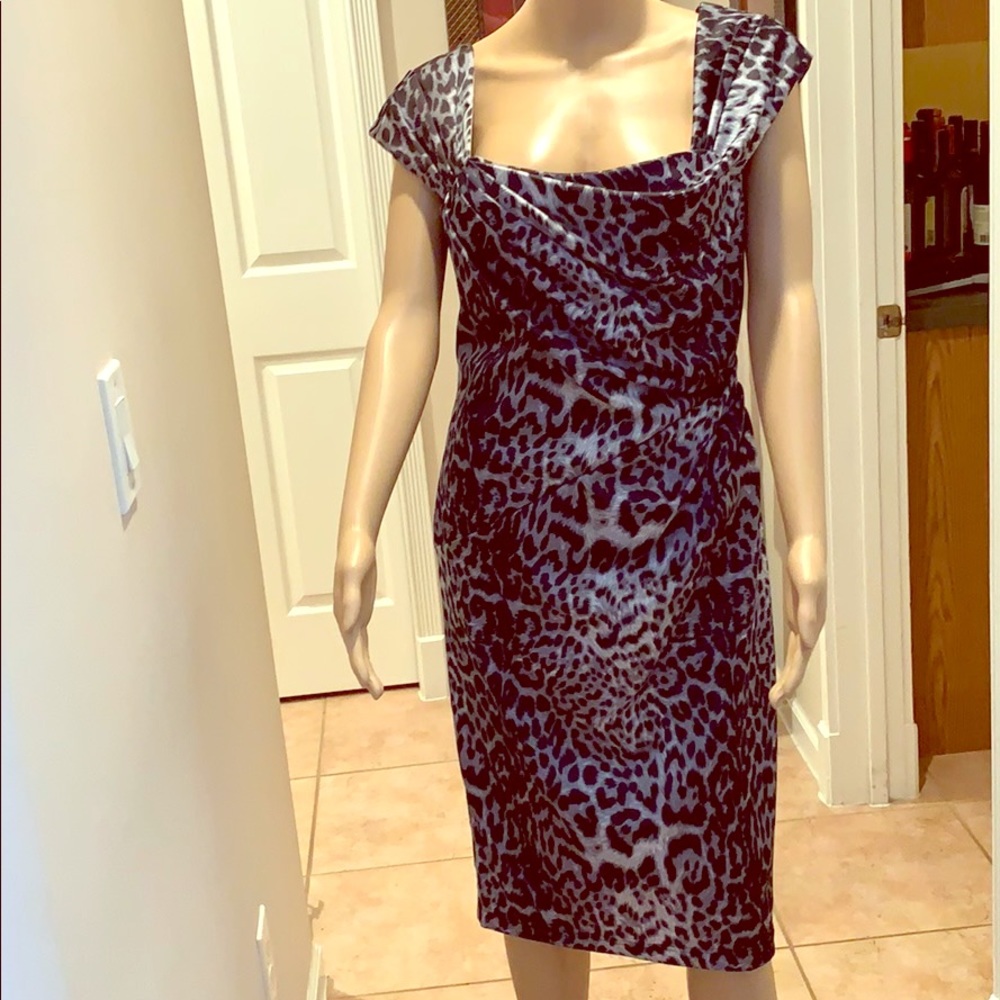 Tadashi Shoji Animal print cap sleeve dress